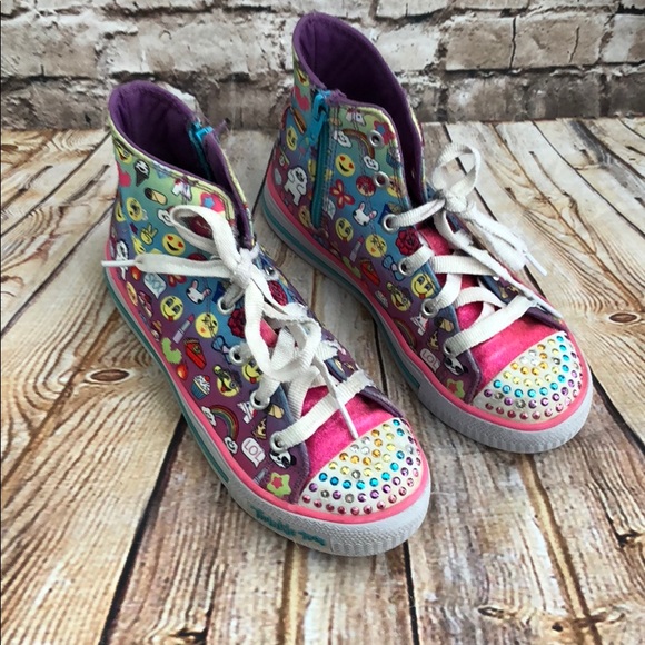 Skechers Other - Sketchers emoji high top lace zip sneaker twinkle